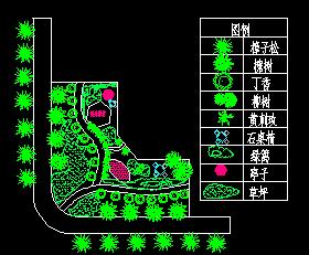 某街头小绿地绿化设计图纸免费下载 园林绿化及施工